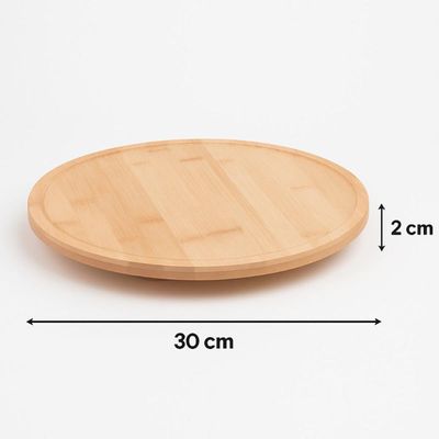 Tábua de Bambu Giratória 30x2cm Lyor Servir Frios Embutidos Petiscos Salgados