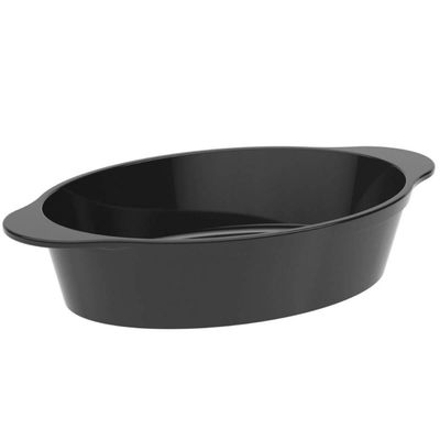 Travessa de Plástico Oval 550ml Saladeira Tigela Preta Coza Uno Servir Petiscos Porções