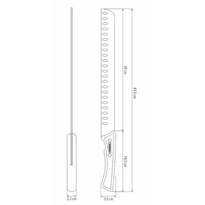 Faca para Fatiar Carne Tramontina Churrasco Black 12" Aço Inox Escurecido Cabo Madeira