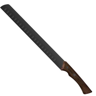 Faca para Fatiar Carne Tramontina Churrasco Black 12" Aço Inox Escurecido Cabo Madeira
