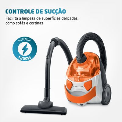 Aspirador de Pó Hepa Turbo 2000 Mondial Branco e Laranja 1500W AP-15 110