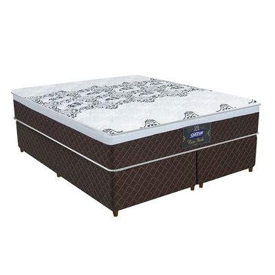 Conjunto Cama Box King Colchão em Molas Ensacadas New York Gazin - 193x203 Marrom