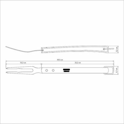 Garfo Trinchante Tramontina Churrasco 49,5cm Lâmina Inox E Cabo De Madeira