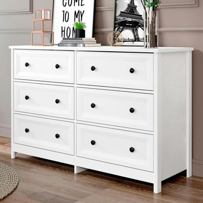 Comoda Para Quarto 6 Gavetas 120 Cm Dm217 Branco Dtall Branco