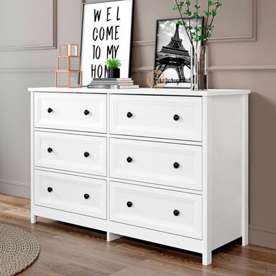 Comoda Para Quarto 6 Gavetas 120 Cm Dm217 Branco Dtall Branco