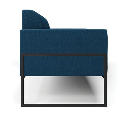 Sofá 2 Lugares Namoradeira Industrial Alta Preto Marisa Bouclê Azul