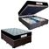 Cama Box Baú Queen Bipartido Suede + Colchão Molas Ensacadas Sereneprime Sonnolux 158x198x69 Cor:marrom