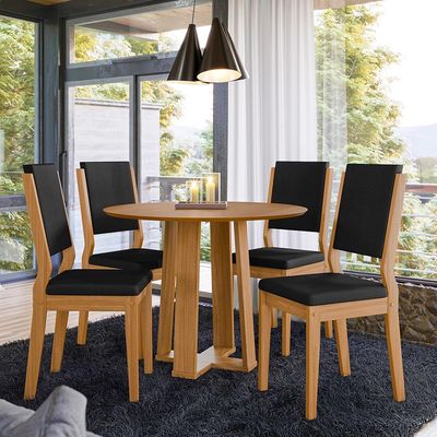 Mesa de Jantar Redonda com Tampo de MDF Isabela Ypê 100 cm