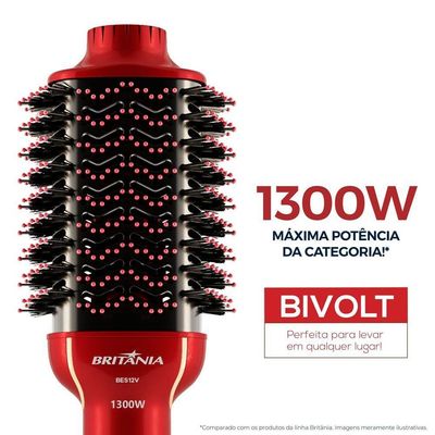 Escova Secadora Britânia Soft 4 em 1 1300W Bivolt BES12 Bivolt
