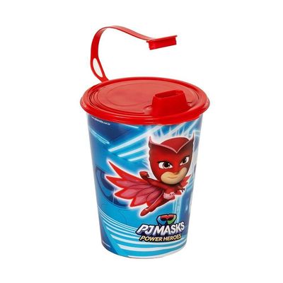 Copo Com Tampa 320ml Infantil Decorado Pj Masks