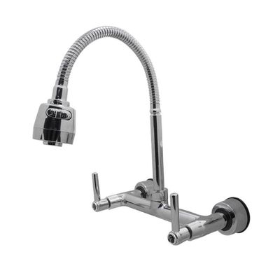 Torneira Misturador Cozinha Gourmet Tubo ível Cromado 2 Jato Parede Meli
