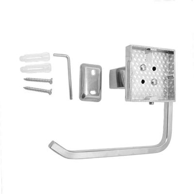 Acessório Banheiro Lavatório Porta Toalha De Rosto Papeleira Parede Quadrada Metal Cromada