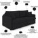Sofá Cama Retrátil Para Sala de Estar 254cm Una K01 Veludo Preto - Lyam Decor