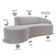 Sofá 4 Lugares Curvo Sala de Estar Living Firenze Direito D02 Bouclê Bege 280 cm B-62 - Lyam