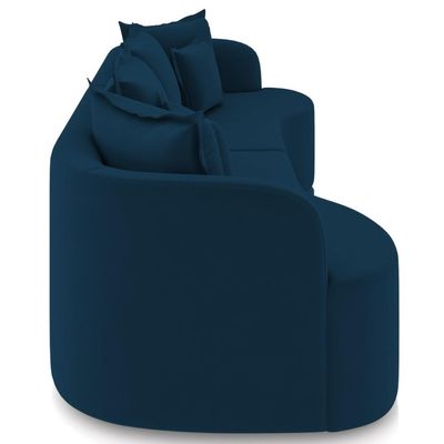 Sofá 4 Lugares Orgânico Sala De Estar Living 270cm Ekos K01 Veludo Azul Marinho - Lyam Decor