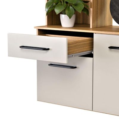 Armário De Cozinha Completo Joana Com 6 Portas E 1 Gaveta Para Cozinha Compacta Freijó Off