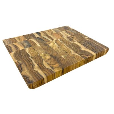 Tábua de Corte Profissional em Madeira Teca 32x25cm Para Cozinha Gourmet