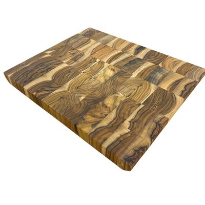 Tábua de Corte Profissional em Madeira Teca 32x25cm Para Cozinha Gourmet