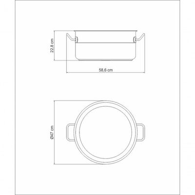 Caçarola Rasa Tramontina Professional Aço Inox Sem Tampa 45cm
