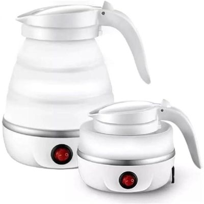 Chaleira Elétrica Dobrável Portátil 600ml – Silicone + Aço Inox, Compacta E Ideal Para Viagem E Camping 110V
