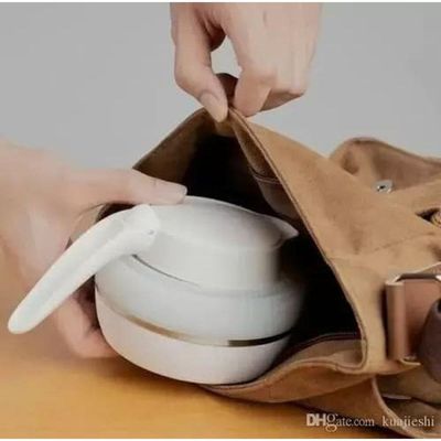 Chaleira Elétrica Dobrável Portátil 600ml – Silicone + Aço Inox, Compacta E Ideal Para Viagem E Camping 110V
