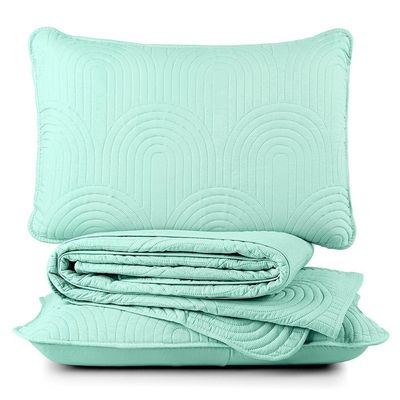 Cobre Leito Colcha King Ternura 3 Peças Verde - 100% Poliéster