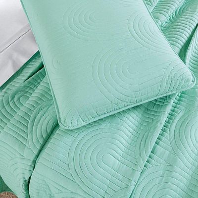 Cobre Leito Colcha King Ternura 3 Peças Verde - 100% Poliéster