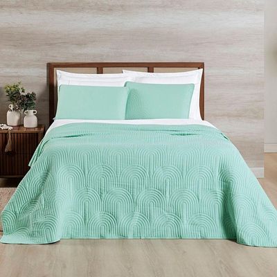 Cobre Leito Colcha King Ternura 3 Peças Verde - 100% Poliéster