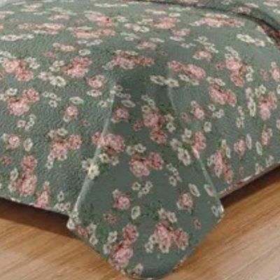Kit Cobre Leito Colcha Daily King 3 Peças Dupla Face Estampado - Floral 51 - 100% Poliéster