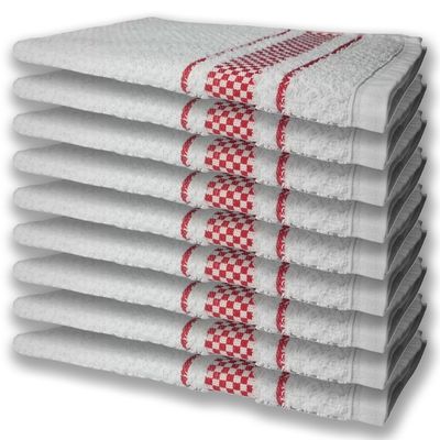 9 Panos de Prato Atoalhado Felpudo Premium Vermelho