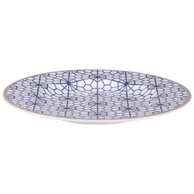 Prato Sobremesa Tramontina Abstratta Porcelana Decorada 21cm Cozinha Servir Doce