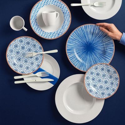 Prato Sobremesa Tramontina Abstratta Porcelana Decorada 21cm Cozinha Servir Doce