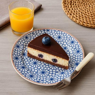Prato Sobremesa Tramontina Abstratta Porcelana Decorada 21cm Cozinha Servir Doce