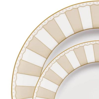 Baixela de pratos em porcelana Noritake Carnivale champanhe 18 peças: Elegância para a sua mesa