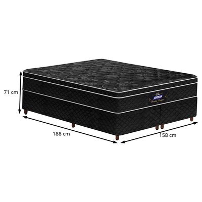 Conjunto Cama Box Queen de Molas Gazin Pérola Negra 158x198 Preto