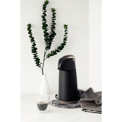 Garrafa Térmica Tramontina Exata em Plástico Preto com Ampola de Vidro 1 L