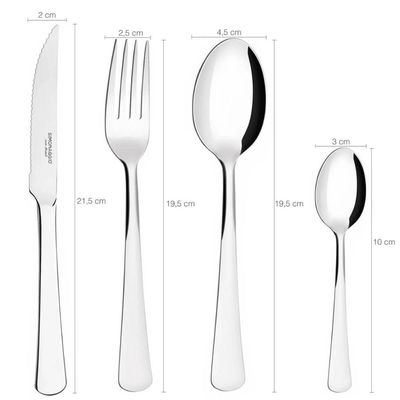 Faqueiro 48 peças Colher Garfo Faca de Mesa Inteiriça Aço In