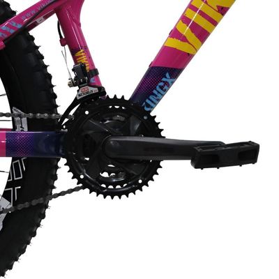 Bicicleta Aro 26 Bike Vikingx Freeride 21v Freio A Disco Rosa Azul