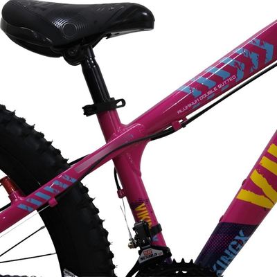 Bicicleta Aro 26 Bike Vikingx Freeride 21v Freio A Disco Rosa Azul