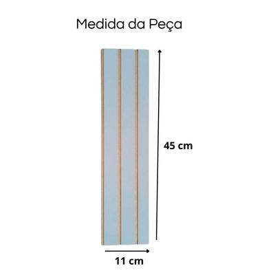 Painel Ripado Parede Versátil Kit 50 Placas Mdf 45 X 11 Cm Azul