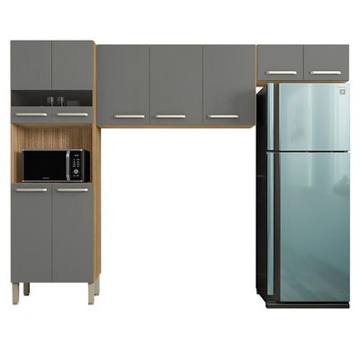 Cozinha 3 Pecas Versalhes 251 Cm Freijo Gris Ktp Freijo Gris