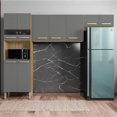 Cozinha 3 Pecas Versalhes 251 Cm Freijo Gris Ktp Freijo Gris