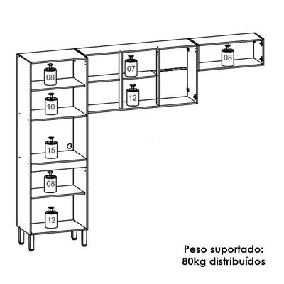 Cozinha 3 Pecas Versalhes 251 Cm Freijo Gris Ktp Freijo Gris