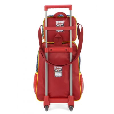 Mochila Lancheira Rodas Infantil Vingadores Luxcel IC38132AG Vermelho