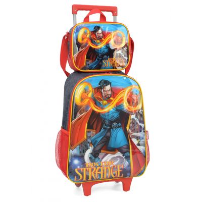 Mochila Lancheira Rodas Infantil Vingadores Luxcel IC38132AG Cinza