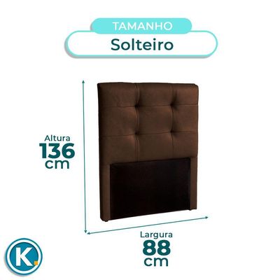 Cabeceira Estofada Solteiro Alice Nature Material Sintético Marrom 88x136