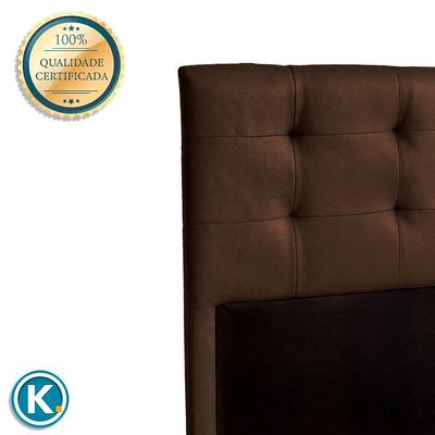 Cabeceira Estofada Solteiro Alice Nature Material Sintético Marrom 88x136