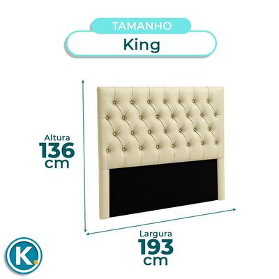Cabeceira Estofada King Luna Nature Material Sintético Begetiza 193x136