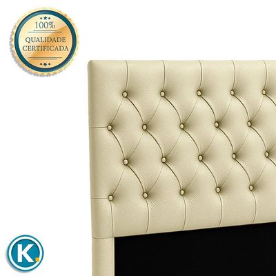 Cabeceira Estofada King Luna Nature Material Sintético Begetiza 193x136