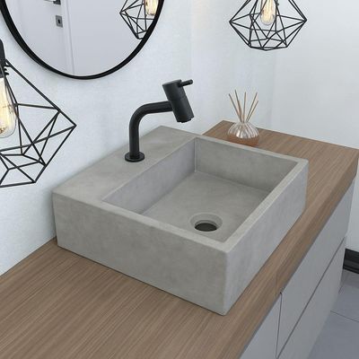 Cuba De Apoio Banheiro Onix Pedra 40x40cm Concreto